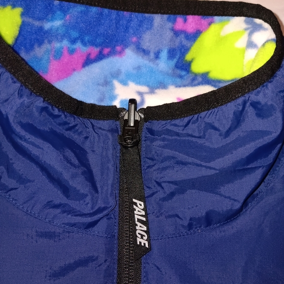 2016 Palace Reversible Windbreaker Fleece Jacket Navy Blue Tie Dye Skateboards - Picture 9 of 12